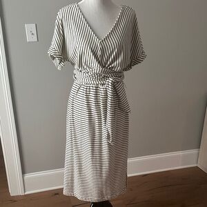 Anthropologie Saturday sunday Striped V-Neck Wrap Dress NWT size M